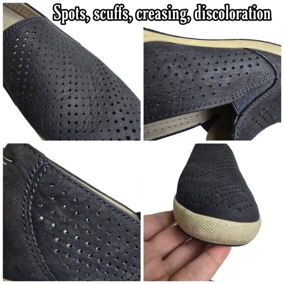 Dansko Odina Loafers Size EU40 US 9.5-10 Navy Nubuck Leather SlipOn Shoes Vented - Picture 10 of 15